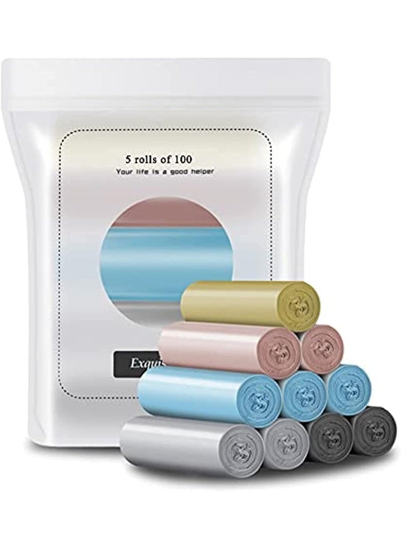 5 لفات أكياس قمامة قابلة للتصريف بمقابض - أكياس نفايات متينة ومقاومة للتسرب للاستخدام المنزلي والمكتبي (100 كيس إجمالاً) - Image 1